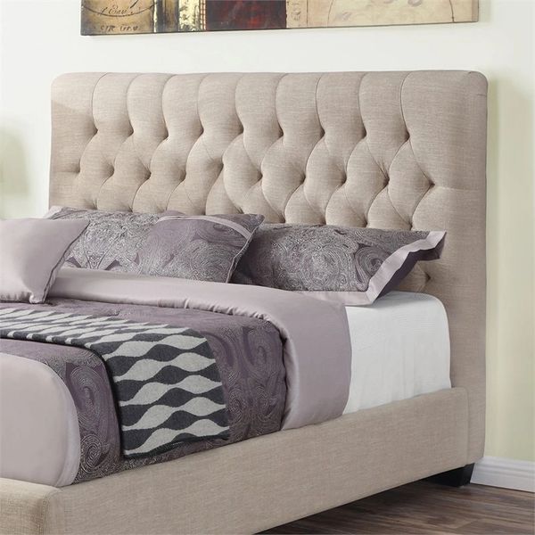 Chloe Oatmeal Linen Upholstered Headboard