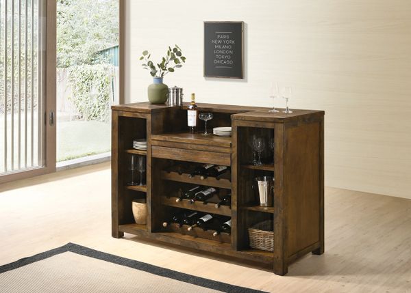 Bar Unit Rustic Oak 1 Drawer Coaster Furniture Innovation San