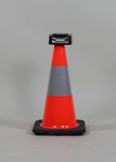 18-inch cone with a metal cone top attachment attached to a Pro Series safety light