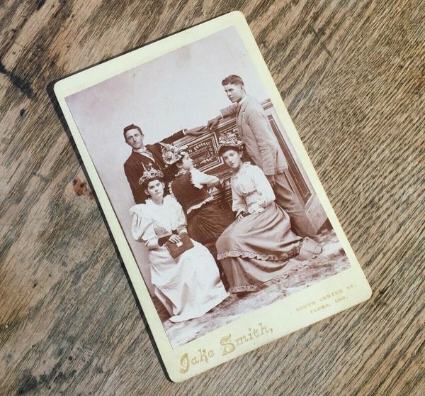 ID'd KILLER & VICTIM Pictured c1890 MURDER Card Photo Flora Indiana GIRL SHOT World