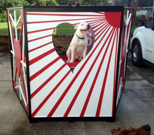 dog kissing booth.