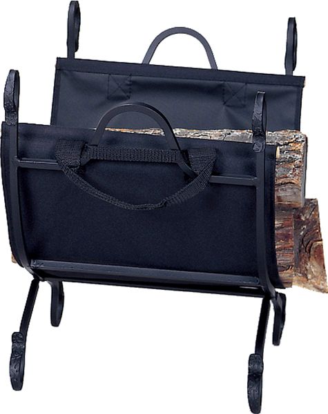 Uniflame Hammered Crock Black Log Holder w/ Canvas Carrier