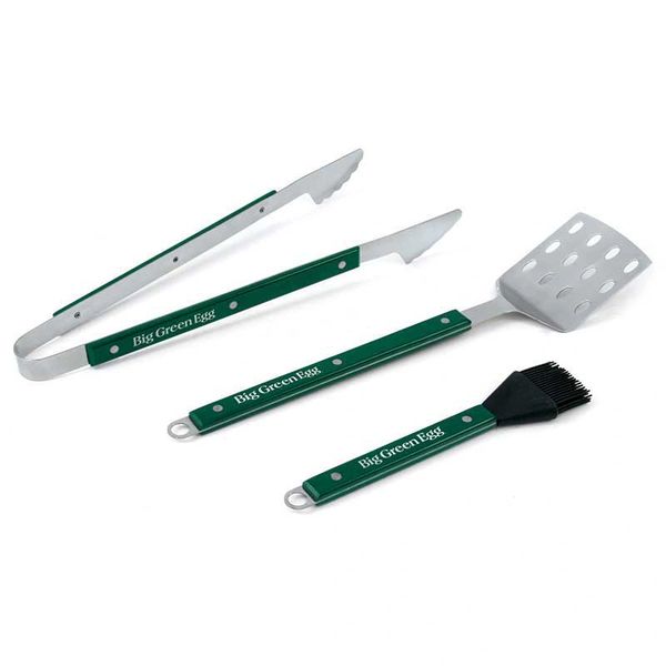 The Big Green Egg 3 Piece Stainless/Wood Tool Set