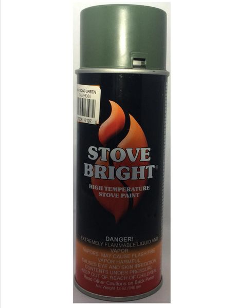 Stove Bright Fireplace Paint - Moss Green Metallic