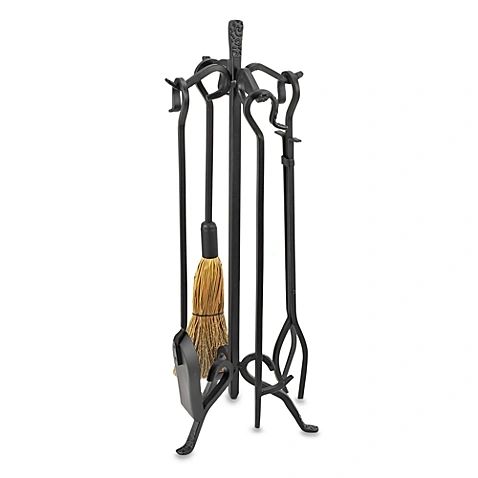 Uniflame 5 Pc. Heavy Weight Black Wrought Iron Fireset