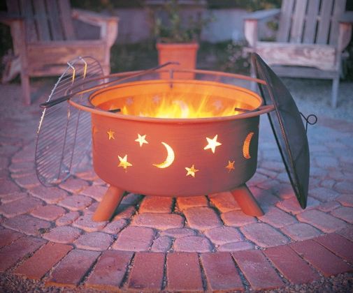 Sojoe Stars Moon Design Wood Burning Fire Pit Shopfireside