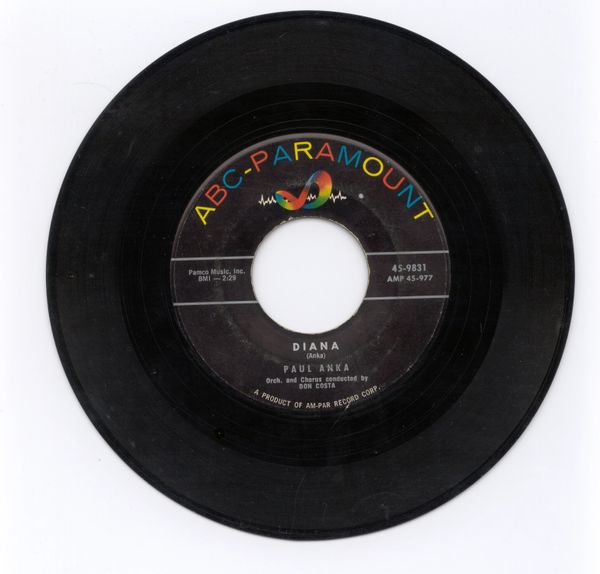 ANKA, PAUL, (7"/45 rpm) Diana/Don't Gamble with Love. ABC-Paramount 45-9831. 1957 (VG)