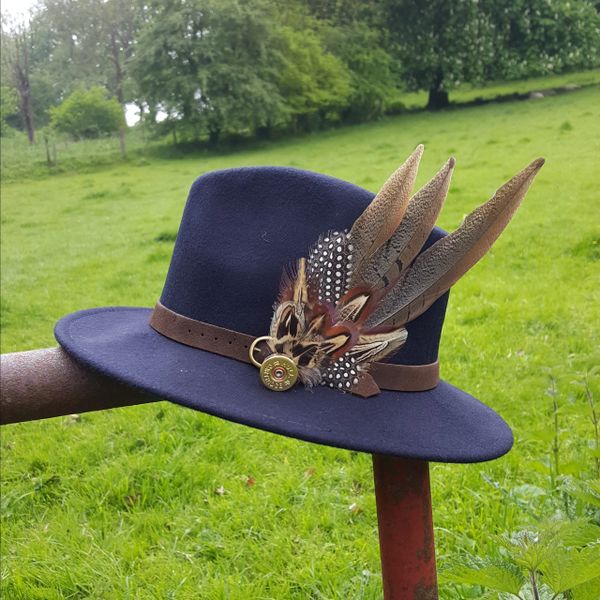 Pheasant feather hat on sale pin