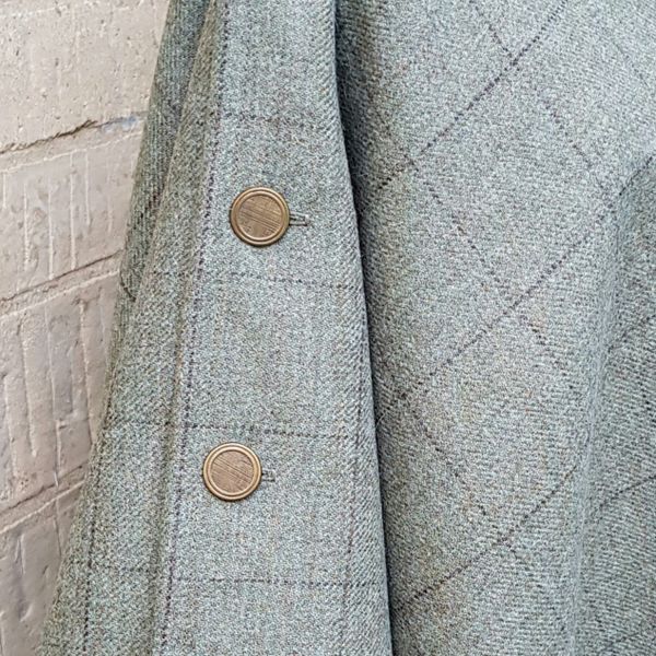 Beautiful Tweed poncho cape wrap green brown overcheck paisley satin ...