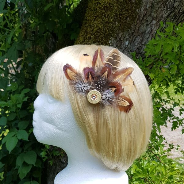 Pheasant feather Fascinator clip hair accessory