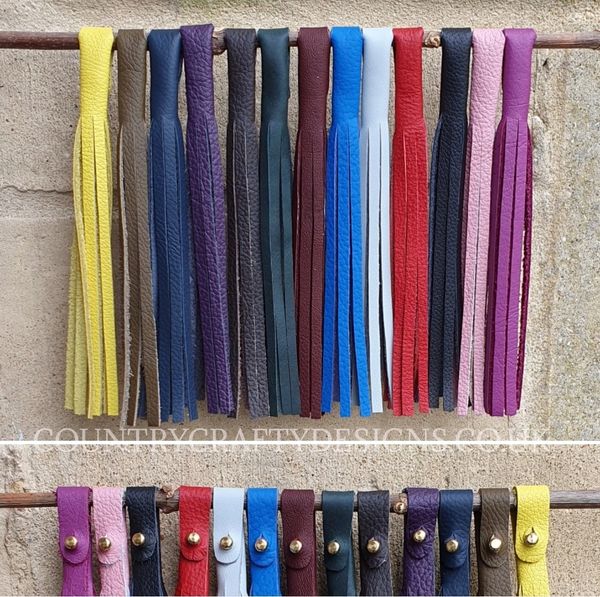 Premium leather boot tassels or single bag tassel Navy COUNTRY CRAFTY