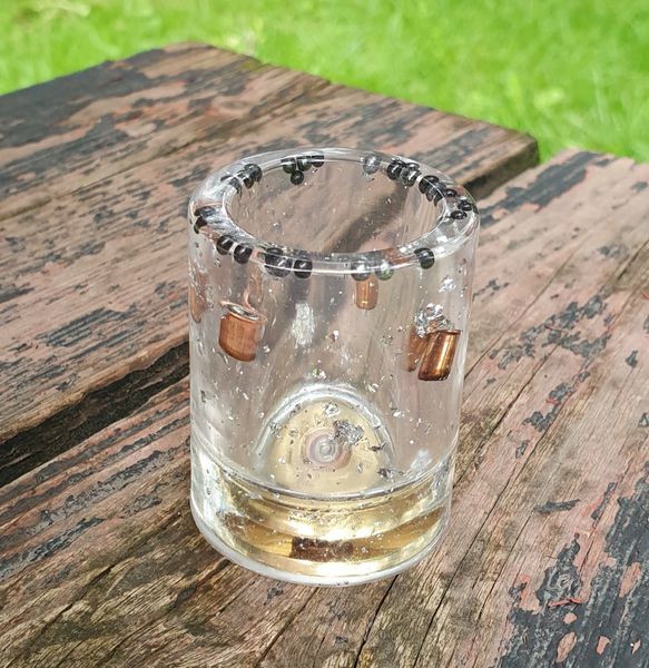Shotgun cartridge shot glasses. Comes boxed COUNTRY CRAFTY DESIGNS