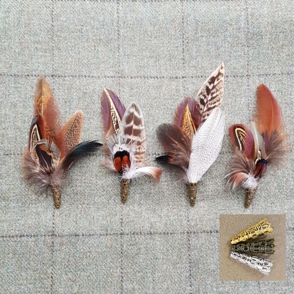 Pheasant feather brooch pin. comes boxed | COUNTRY CRAFTY DESIGNS