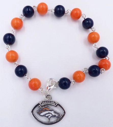 DENVER BRONCOS NFL BRACELET OR ANKLET  Arizona Jewels -- Handmade Jewelry  and Rosaries