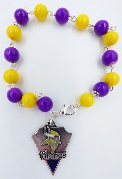 MINNESOTA VIKINGS NFL BRACELET OR ANKLET  Arizona Jewels -- Handmade  Jewelry and Rosaries