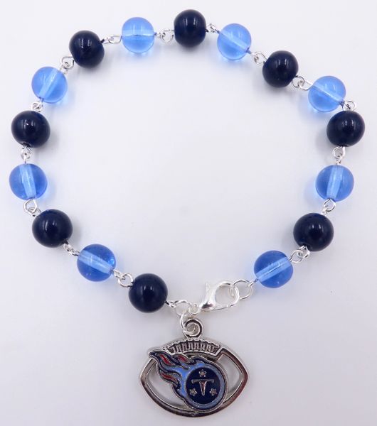 TENNESSEE TITANS NFL BRACELET OR ANKLET  Arizona Jewels -- Handmade Jewelry  and Rosaries