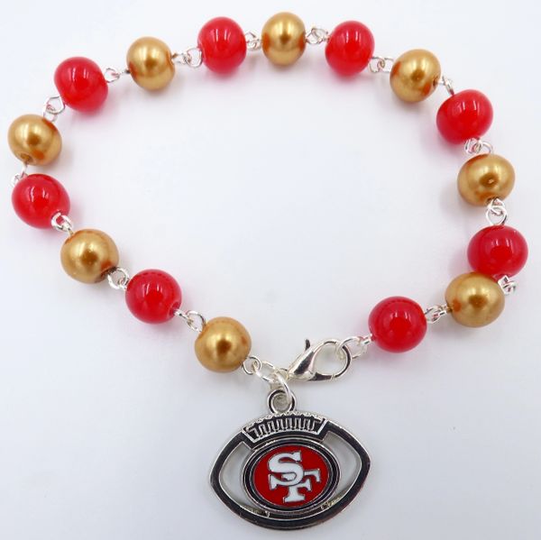 SAN FRANCISCO 49ERS Bracelet. Custom 49ers Jewelry. Nfl 49ers 