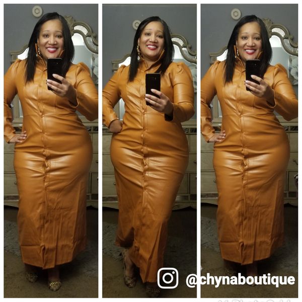 Remy faux leather dress