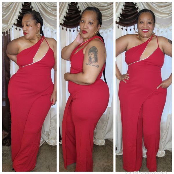 Red Rhinestone jumpsuit