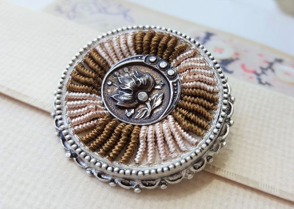 CARA - Vintage Textile Brooch