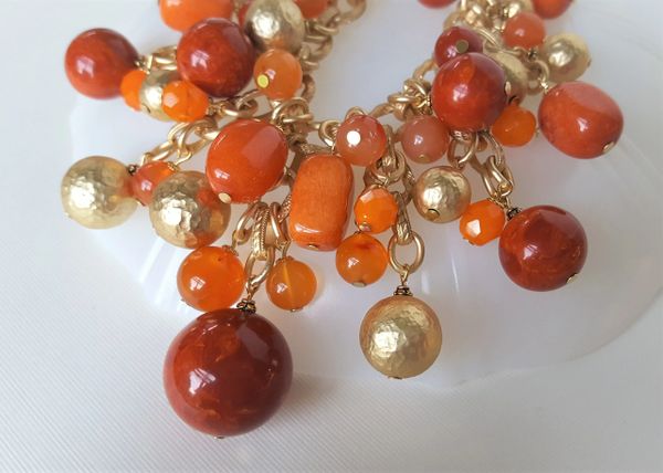 ORA - Orange Beaded Statement Necklace