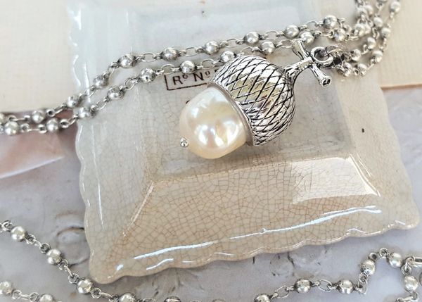 The Pearl Acorn Necklace