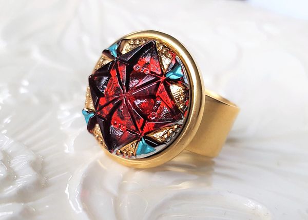 GEO - Colorful Art Glass Ring