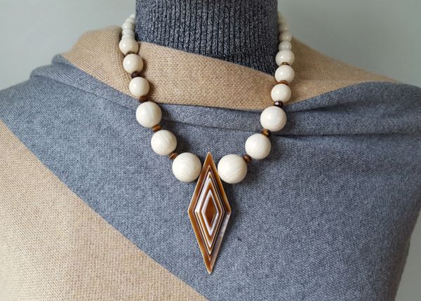 ALEA - Art Deco Statement necklace - OOAK