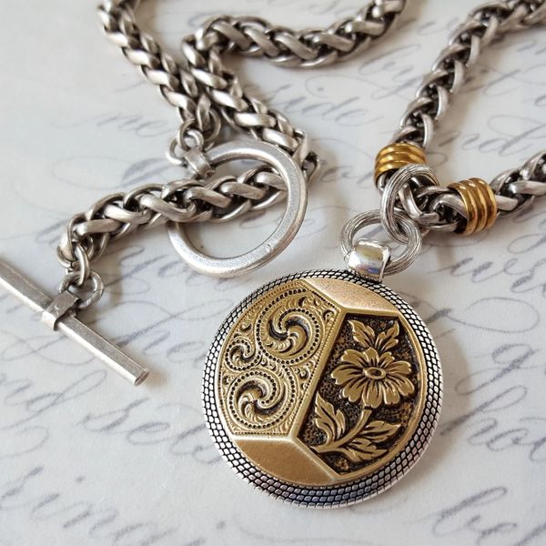 JESS - Antique Button Necklace