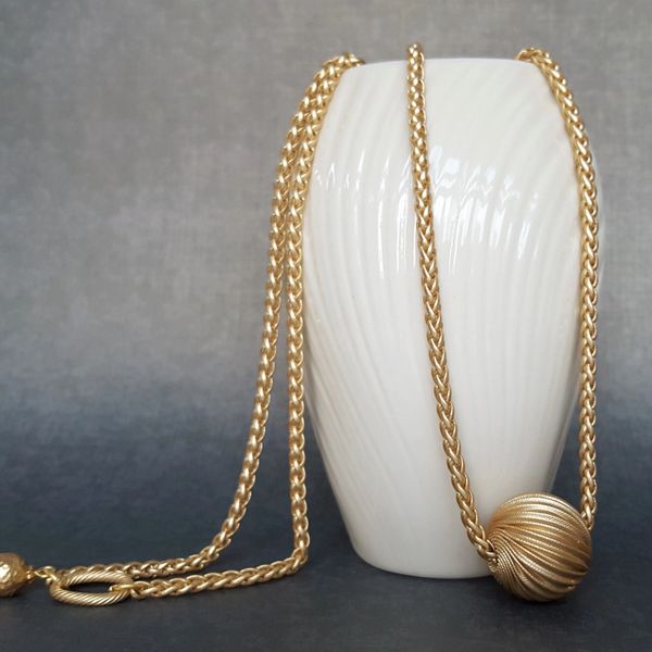 NELL - Long Gold Ball Necklace