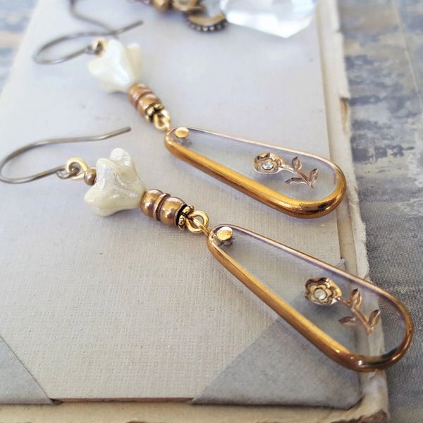 INA - Glass Intaglio Earrings