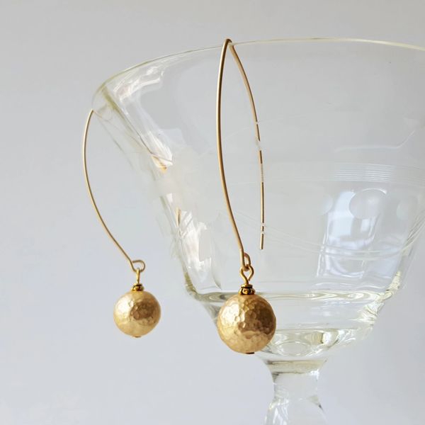 LYA - Hammered Gold Ball Earrings