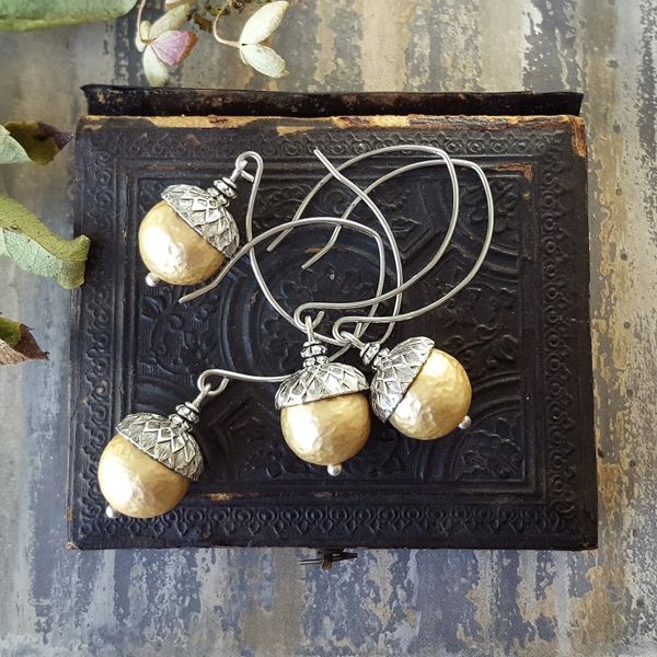 ACORN - Silver and Gold Acorn Earrings