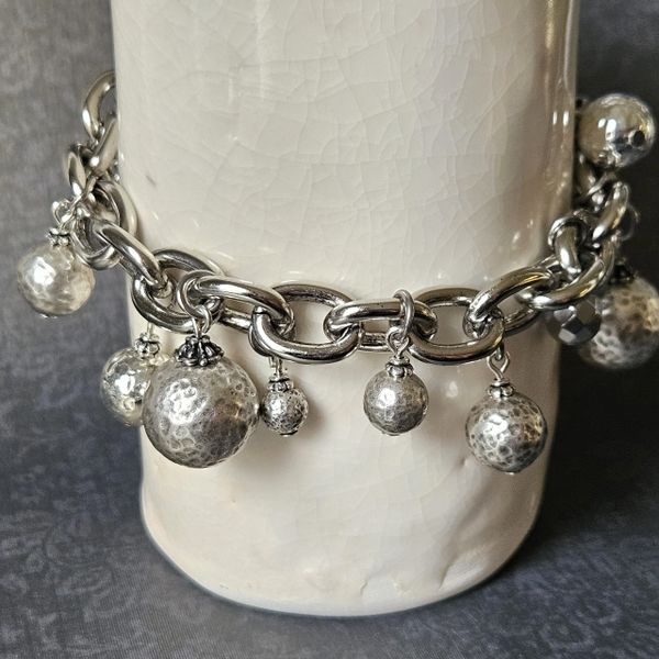 LUCILLE - Chunky Silver Ball Bracelet