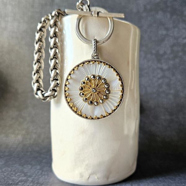 MARGI - Antique Button Necklace