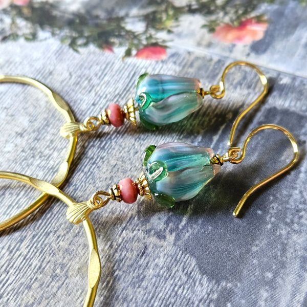 TASHA - Artisan Glass Flower Earrings