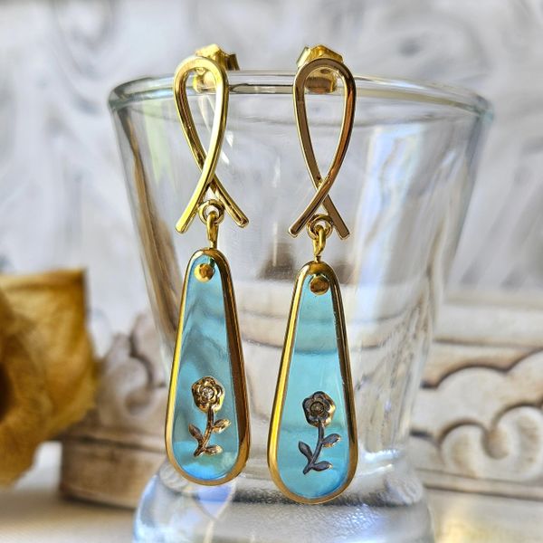 JEMME - Vintage Glass Intaglio Earrings