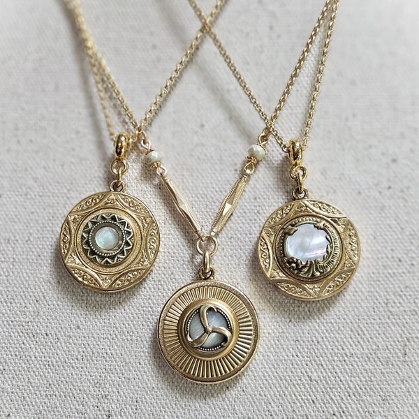Antique Button Necklace - You Choose