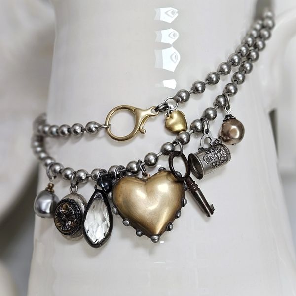 LOVE DRUNK- Vintage, Chunky Charm Necklace