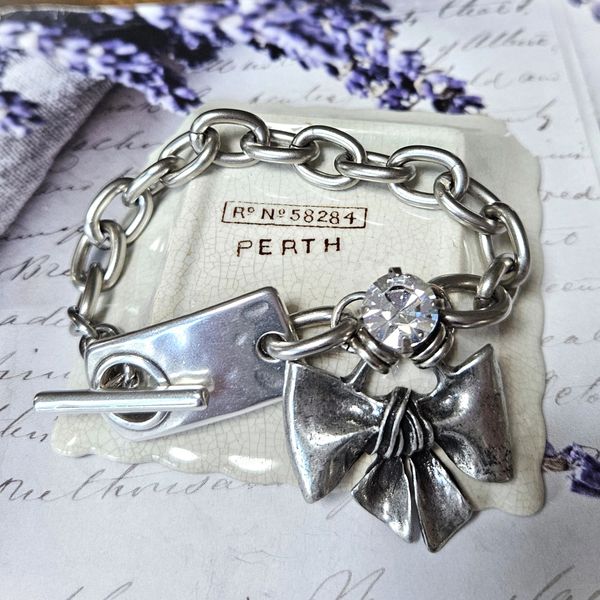 MARYANNE - Silver Bow Charm Bracelet