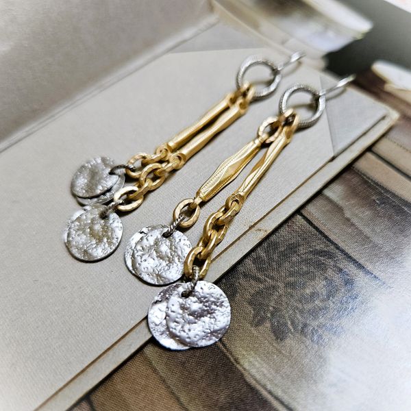 ALLISSA - Silver and Gold Bar Earrings