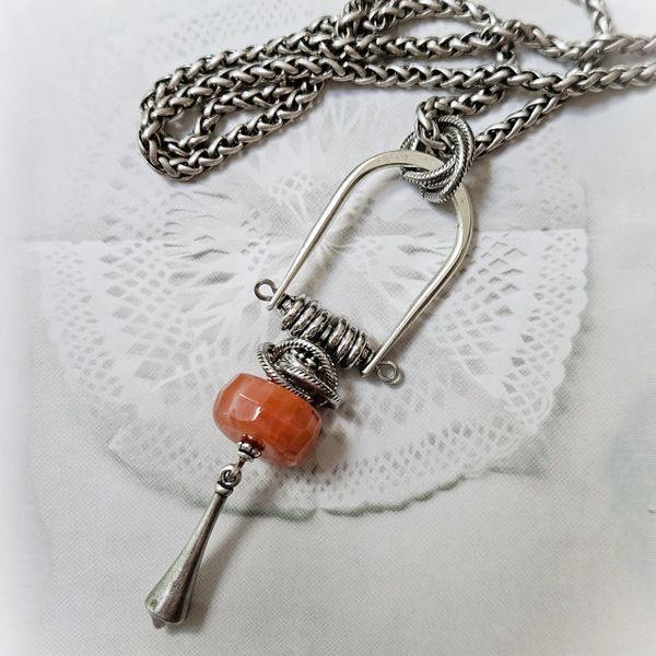 CARA - Silver and Carnelian Necklace