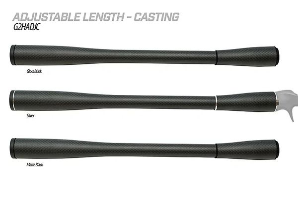 G2 Carbon Full Length Adjustable Handle Grip Kit for Casting Seat - Matte  3K/Matte Black Trim