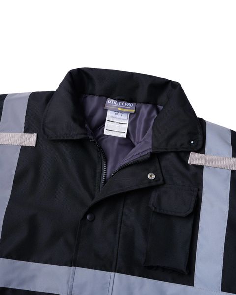 UPA562 HiVis Class 3 Quilt Lined Bomber Jacket BLACK M-2X, LT-3XT