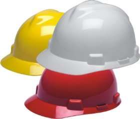 MSA V-Gard Slotted Protective Hard Hat with Fas-Trac Suspension