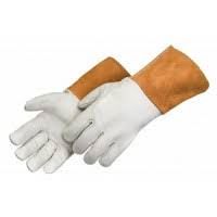 7114 Premium grain cowhide MIG/TIG WELDERS - 4 1/2" russet split leather cuff - M-XL. Sold by the dozen