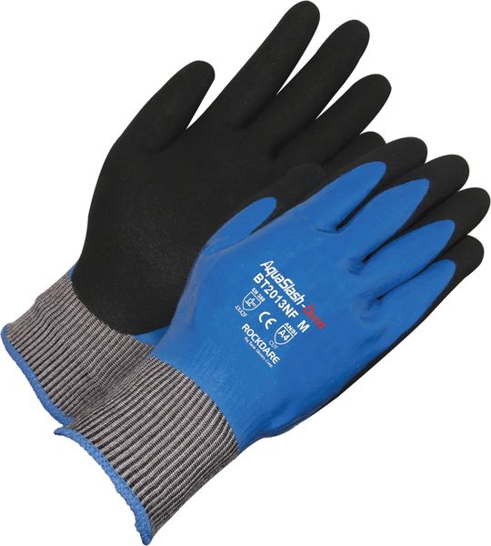 CM43132 TASK GLOVES AquaSlash - 13 gauge HDPE shell, Fully coated Nitrile with Black Sandy Nitrile palm, ANSI A4, size S-XXL