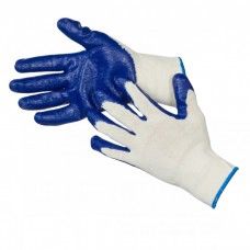 MH5220B TASK GLOVE 10 Gauge Natural White Cotton/Polyester shell, Blue Latex palm coated, size S-XL. SOLD BY THE DOZEN (12 DZ PER CASE)