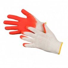 TSK2010 TASK GLOVE 10 Gauge Natural White Economical Cotton/Polyester shell, Orange Latex palm coated, One size fits most. SOLD BY THE PACK-10 PAIRS PER PACK. (30 PACKS PER CASE)