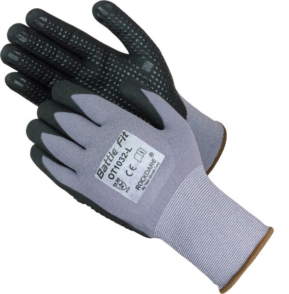 OT1032 TASK GLOVE Micro-Foam Nitrile Palm and fingers with Nitrile dots, Nylon shell, size S-XXL. SOLD BY THE DOZEN (6 DZ PER CASE)